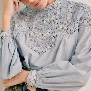 Sézane Bamba blouse in blue 34